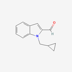 molecular formula C13H13NO B15221242 1-(Cyclopropylmethyl)-1H-indole-2-carbaldehyde 