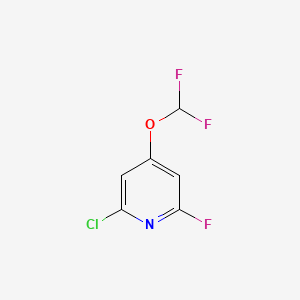 molecular formula C6H3ClF3NO B15221266 Pyridine, 2-chloro-4-(difluoromethoxy)-6-fluoro- 