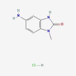 molecular formula C8H10ClN3O B15221312 5-Amino-1-methyl-1,3-dihydro-2H-benzo[d]imidazol-2-one hydrochloride 