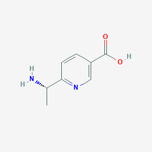 molecular formula C8H10N2O2 B15221324 (S)-6-(1-Aminoethyl)nicotinic acid 