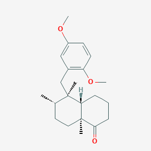 molecular formula C22H32O3 B15221391 (4aS,5R,6S,8aS)-5-[(2,5-dimethoxyphenyl)methyl]-5,6,8a-trimethyl-3,4,4a,6,7,8-hexahydro-2H-naphthalen-1-one 