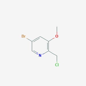 molecular formula C7H7BrClNO B15221418 5-Bromo-2-(chloromethyl)-3-methoxypyridine 