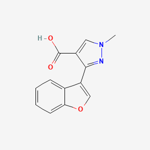 molecular formula C13H10N2O3 B1522145 3-(1-苯并呋喃-3-基)-1-甲基-1H-吡唑-4-羧酸 CAS No. 1197677-99-8