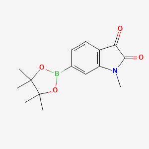 molecular formula C15H18BNO4 B15221467 1-Methyl-6-(4,4,5,5-tetramethyl-1,3,2-dioxaborolan-2-yl)indoline-2,3-dione 