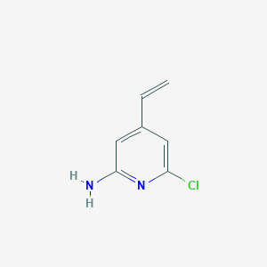 molecular formula C7H7ClN2 B15221535 6-Chloro-4-vinylpyridin-2-amine 