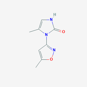 molecular formula C8H9N3O2 B1522155 5-methyl-1-(5-methyl-1,2-oxazol-3-yl)-2,3-dihydro-1H-imidazol-2-one CAS No. 1197478-26-4