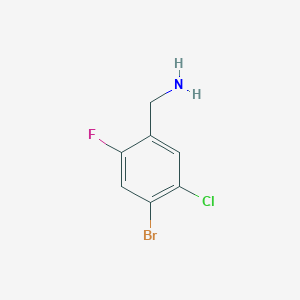 molecular formula C7H6BrClFN B15221623 (4-Bromo-5-chloro-2-fluorophenyl)methanamine 