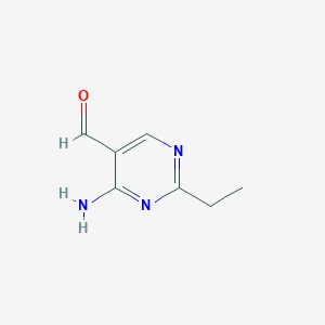 molecular formula C7H9N3O B15221638 4-Amino-2-ethylpyrimidine-5-carbaldehyde CAS No. 76574-51-1