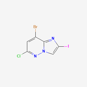 molecular formula C6H2BrClIN3 B15221655 8-Bromo-6-chloro-2-iodoimidazo[1,2-b]pyridazine 