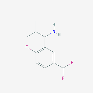 molecular formula C11H14F3N B15221705 1-(5-(Difluoromethyl)-2-fluorophenyl)-2-methylpropan-1-amine 