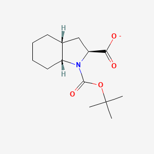 molecular formula C14H22NO4- B15221708 (2S,3AR,7aR)-1-(tert-butoxycarbonyl)octahydro-1H-indole-2-carboxylate 