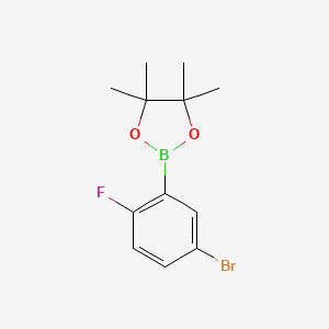 molecular formula C12H15BBrFO2 B1522171 2-(5-溴-2-氟苯基)-4,4,5,5-四甲基-1,3,2-二氧杂硼环 CAS No. 942069-51-4