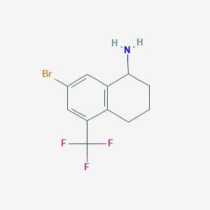 molecular formula C11H11BrF3N B15221731 7-Bromo-5-(trifluoromethyl)-1,2,3,4-tetrahydronaphthalen-1-amine hydrochloride 