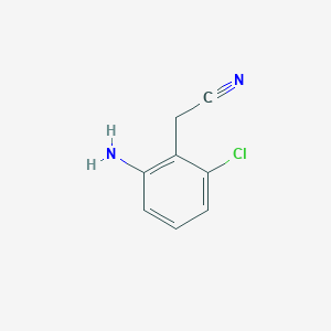 molecular formula C8H7ClN2 B15221735 2-(2-Amino-6-chlorophenyl)acetonitrile 