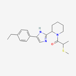 molecular formula C20H27N3OS B15221758 1-(2-(4-(4-Ethylphenyl)-1H-imidazol-2-yl)piperidin-1-yl)-2-(methylthio)propan-1-one 