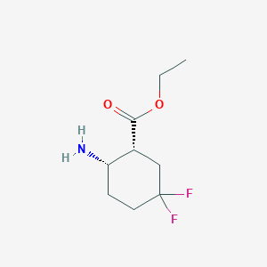 molecular formula C9H15F2NO2 B15221766 ethyl (1R,2S)-2-amino-5,5-difluorocyclohexanecarboxylate 