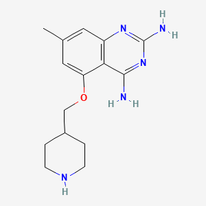 molecular formula C15H21N5O B15221797 7-Methyl-5-(piperidin-4-ylmethoxy)quinazoline-2,4-diamine 