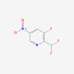 molecular formula C6H3F3N2O2 B15221800 2-(Difluoromethyl)-3-fluoro-5-nitropyridine 