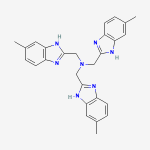 molecular formula C27H27N7 B15221812 1-(5-Methyl-1H-benzo[d]imidazol-2-yl)-N-((5-methyl-1H-benzo[d]imidazol-2-yl)methyl)-N-((6-methyl-1H-benzo[d]imidazol-2-yl)methyl)methanamine 