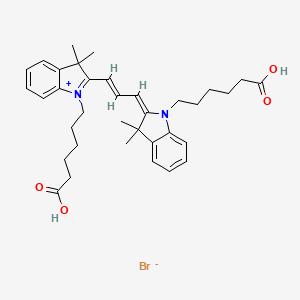 molecular formula C35H45BrN2O4 B15221868 6-[(2E)-2-[(E)-3-[1-(5-carboxypentyl)-3,3-dimethylindol-1-ium-2-yl]prop-2-enylidene]-3,3-dimethylindol-1-yl]hexanoic acid;bromide 