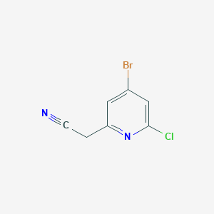 molecular formula C7H4BrClN2 B15221876 2-(4-Bromo-6-chloropyridin-2-yl)acetonitrile 