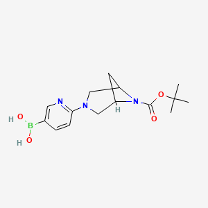 molecular formula C15H22BN3O4 B15221879 (6-(6-(tert-Butoxycarbonyl)-3,6-diazabicyclo[3.1.1]heptan-3-yl)pyridin-3-yl)boronic acid 