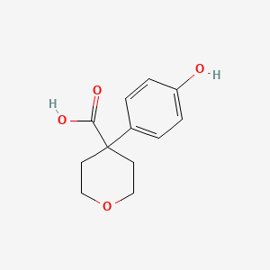 molecular formula C12H14O4 B1522195 4-(4-Hydroxyphenyl)oxane-4-carboxylic acid CAS No. 1208920-16-4
