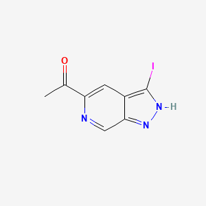 molecular formula C8H6IN3O B15221950 1-(3-Iodo-1H-pyrazolo[3,4-c]pyridin-5-yl)ethanone 