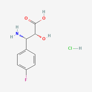 molecular formula C9H11ClFNO3 B15221955 (2R,3S)-3-Amino-3-(4-fluorophenyl)-2-hydroxypropanoic acid hydrochloride 