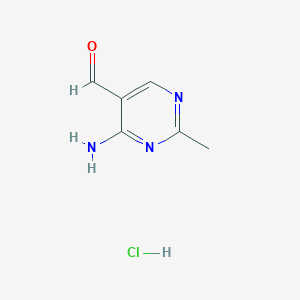 molecular formula C6H8ClN3O B15222032 4-Amino-2-methylpyrimidine-5-carbaldehyde hydrochloride 