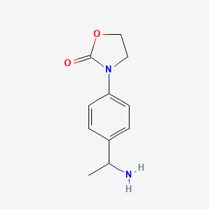 molecular formula C11H14N2O2 B1522208 3-[4-(1-氨基乙基)苯基]-1,3-恶唑烷-2-酮 CAS No. 1210001-75-4