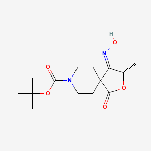 molecular formula C14H22N2O5 B15222090 tert-Butyl (S,Z)-4-(hydroxyimino)-3-methyl-1-oxo-2-oxa-8-azaspiro[4.5]decane-8-carboxylate 