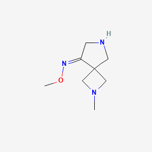 molecular formula C8H15N3O B15222109 (E)-N-methoxy-2-methyl-2,7-diazaspiro[3.4]octan-5-imine 