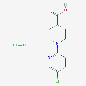 molecular formula C11H14Cl2N2O2 B1522211 1-(5-Chloropyridin-2-yl)piperidine-4-carboxylic acid hydrochloride CAS No. 1209326-97-5