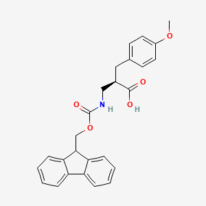 molecular formula C26H25NO5 B15222206 (R)-3-((((9H-Fluoren-9-yl)methoxy)carbonyl)amino)-2-(4-methoxybenzyl)propanoic acid 