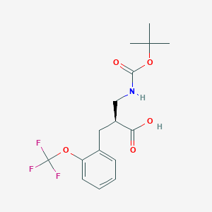 molecular formula C16H20F3NO5 B15222221 (S)-3-((tert-Butoxycarbonyl)amino)-2-(2-(trifluoromethoxy)benzyl)propanoic acid 