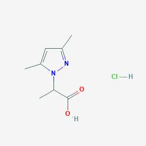 molecular formula C8H13ClN2O2 B1522223 2-(3,5-二甲基-1H-吡唑-1-基)丙酸盐酸盐 CAS No. 1208676-00-9