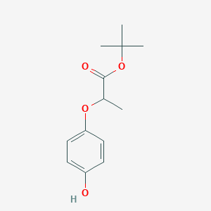 molecular formula C13H18O4 B15222304 tert-Butyl 2-(4-hydroxyphenoxy)propanoate 