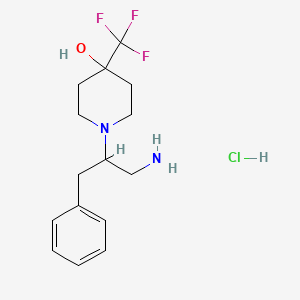 molecular formula C15H22ClF3N2O B1522234 1-(1-Amino-3-phenylpropan-2-YL)-4-(trifluoromethyl)piperidin-4-OL hcl CAS No. 1190009-29-0