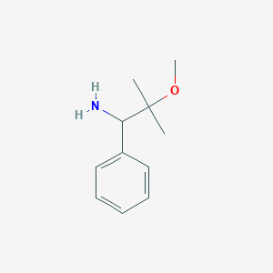 molecular formula C11H17NO B15222365 2-Methoxy-2-methyl-1-phenylpropan-1-amine 