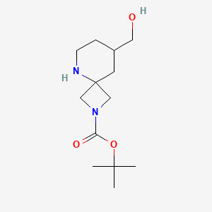 molecular formula C13H24N2O3 B15222379 2,5-Diazaspiro[3.5]nonane-2-carboxylic acid, 8-(hydroxymethyl)-, 1,1-dimethylethyl ester 