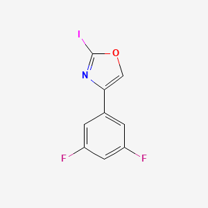 molecular formula C9H4F2INO B15222437 4-(3,5-Difluorophenyl)-2-iodooxazole 