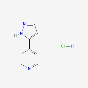 molecular formula C8H8ClN3 B1522245 4-(1H-Pyrazol-3-YL)pyridine hydrochloride CAS No. 1189862-04-1