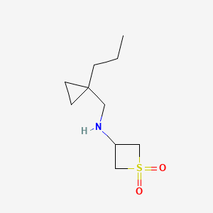 molecular formula C10H19NO2S B15222460 3-(((1-Propylcyclopropyl)methyl)amino)thietane 1,1-dioxide 