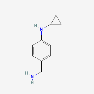 molecular formula C10H14N2 B15222488 4-(aminomethyl)-N-cyclopropylaniline 