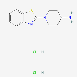 molecular formula C12H17Cl2N3S B1522249 1-(1,3-Benzothiazol-2-yl)piperidin-4-amine dihydrochloride CAS No. 1211246-67-1