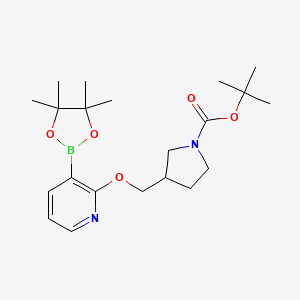 B1522250 tert-Butyl 3-((3-(4,4,5,5-tetramethyl-1,3,2-dioxaborolan-2-yl)pyridin-2-yloxy)methyl)pyrrolidine-1-carboxylate CAS No. 1310404-72-8