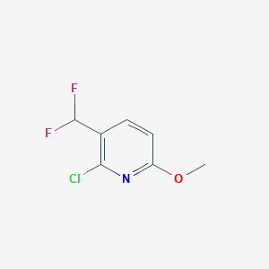 molecular formula C7H6ClF2NO B15222503 2-Chloro-3-(difluoromethyl)-6-methoxypyridine 