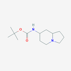 molecular formula C13H24N2O2 B15222518 Carbamic acid, N-(octahydro-7-indolizinyl)-, 1,1-dimethylethyl ester 