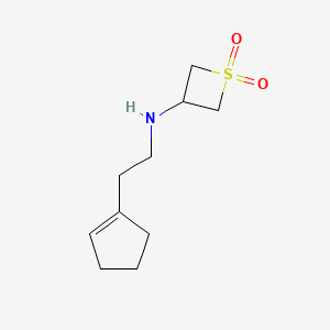 molecular formula C10H17NO2S B15222526 3-((2-(Cyclopent-1-en-1-yl)ethyl)amino)thietane 1,1-dioxide 